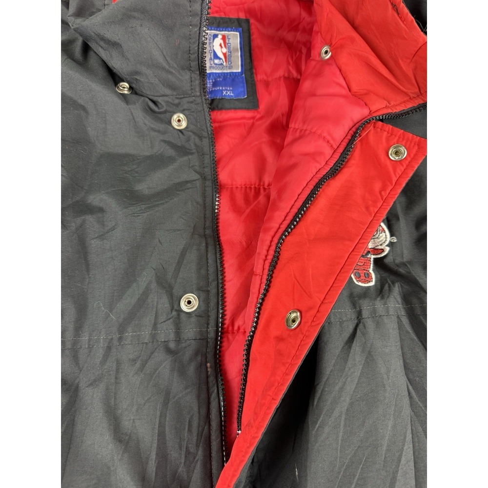 Vtg 1990's Chicago Bulls Starter Jacket Parka NBA Michael Jordan Men 2XL Read - Picture 6 of 13